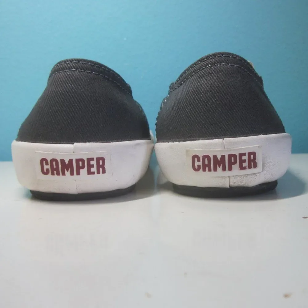 Camper Peu Unisex Size 36 Womens 5.5 Gray Canvas Slip On Sneakers Pink Laces